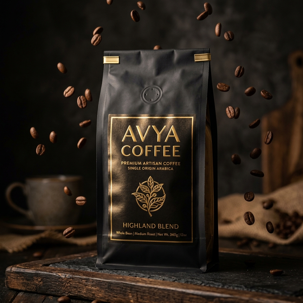 Avya Coffee Packaging — Premium Artisan Coffee Bag